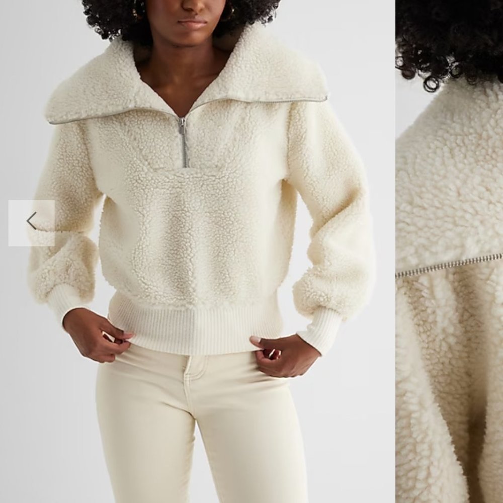 NEW Teddy Quarter Zip Sweatshirt - Picture 2 of 4